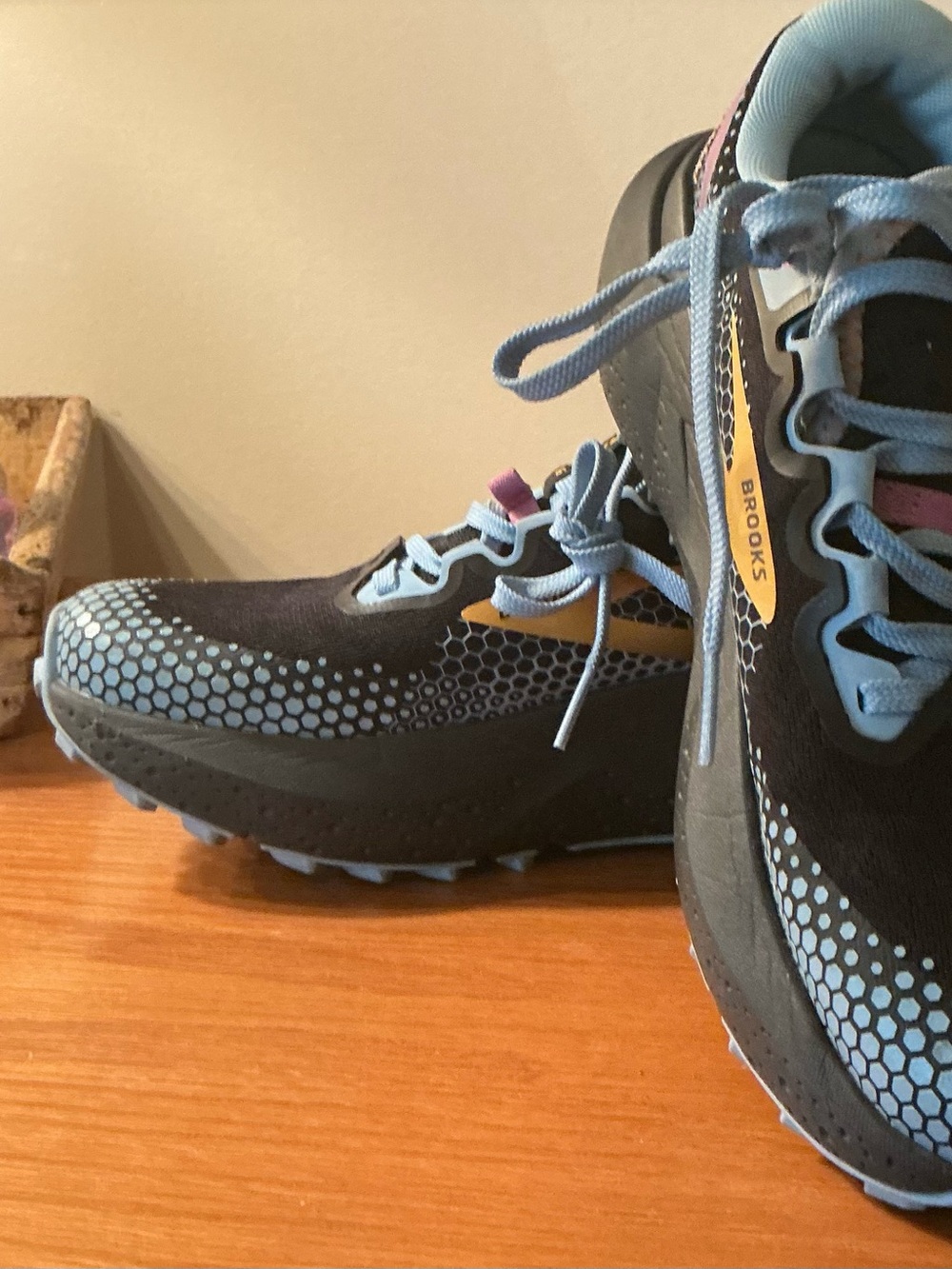 Brooks Women's Black, Light Blue and Yellow Trail Running Shoes